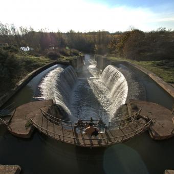 Esclusas 22, 23 y 24 del Canal de Castilla a su paso por Ribas de Campos 